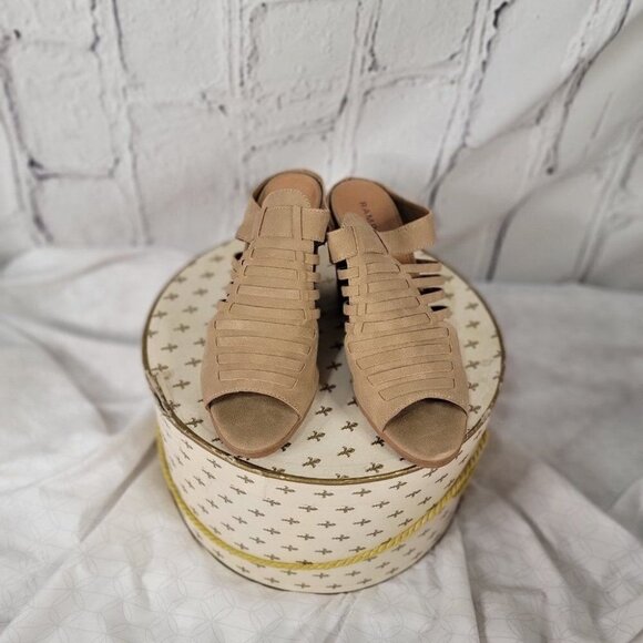 RAMPAGE Vivienne Tan Open Toe Slip On Vegan Block‎ Heel Strappy Sandals  9.5 - Picture 2 of 6